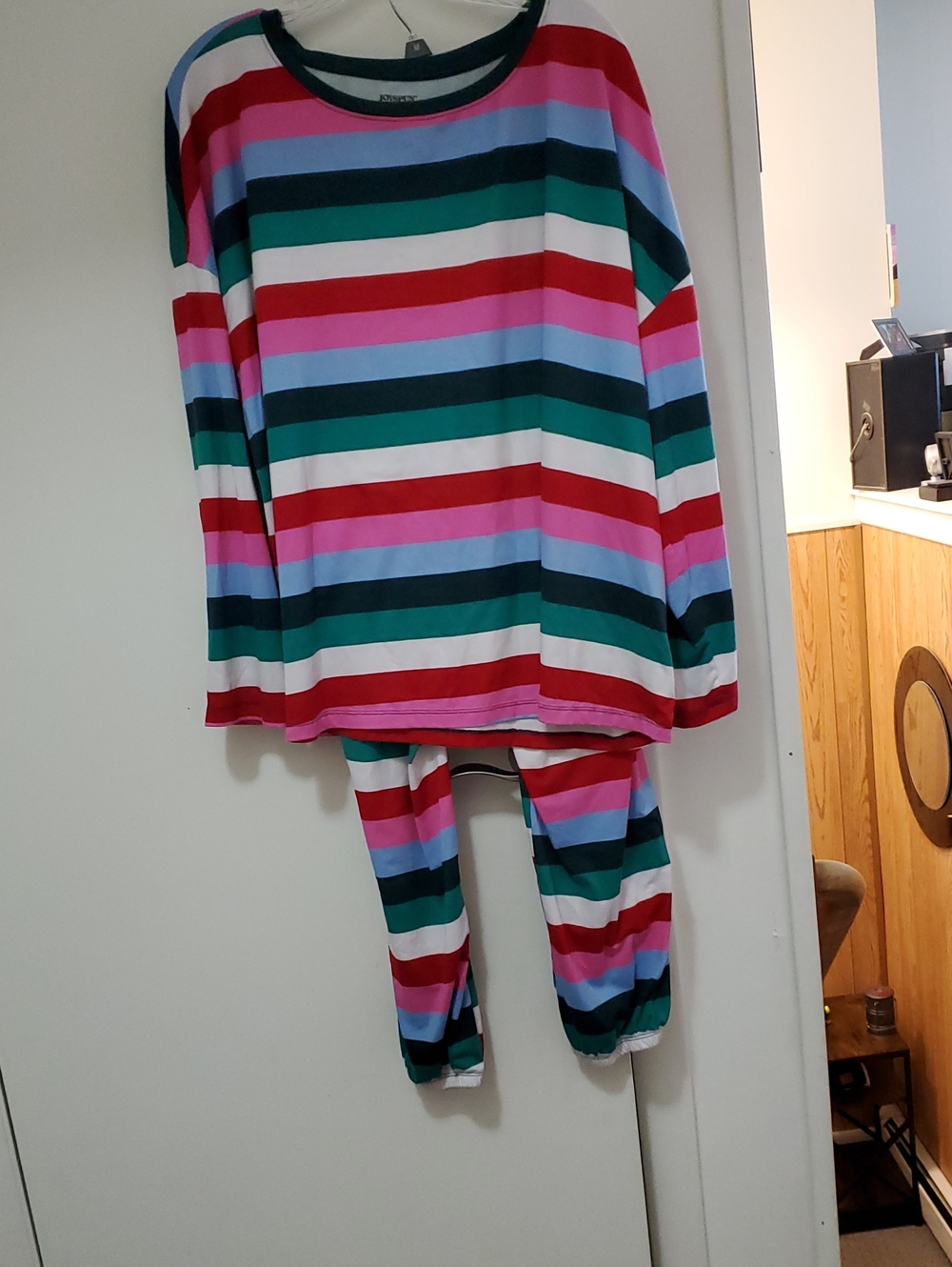 Striped Long-Sleeve Pajama Set in Multicolor